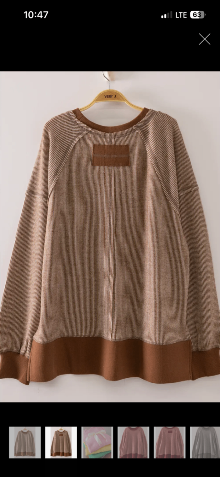 On the Go Sweatshirt Brown