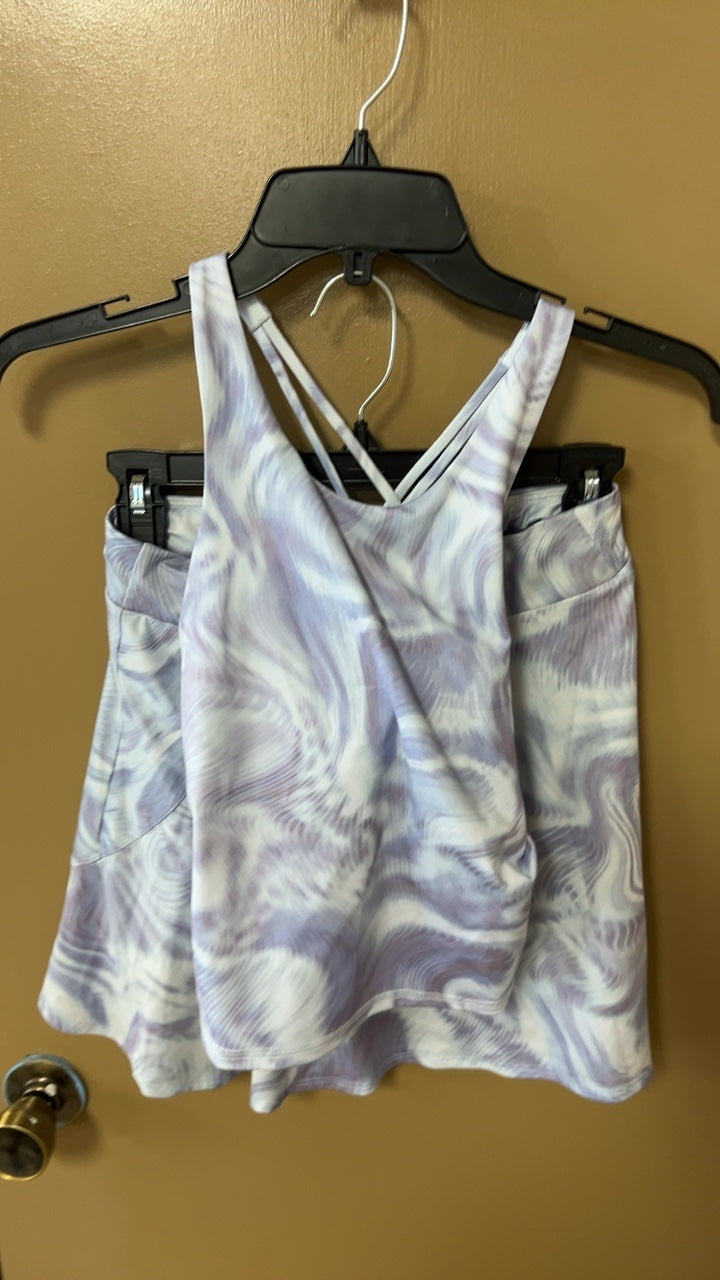 2 piece set Youth 14 Purple and white marble pattern