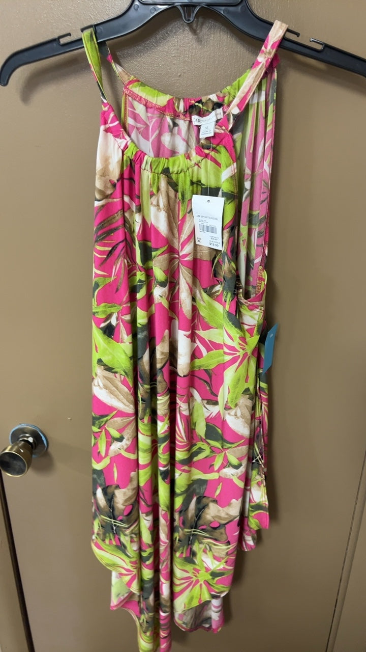 Cato Dress XL Pink, Green, Tan, Black