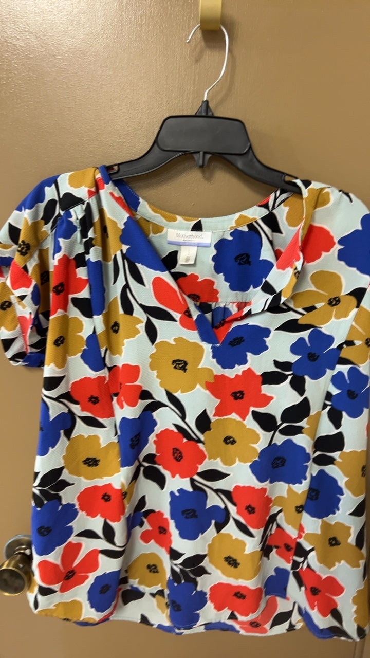 Motherhood Blouse Large Multicolor (blue, red, yellow, black, white)