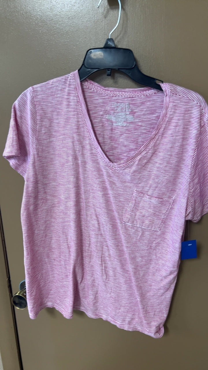 T-Shirt XL Pink with white stripes