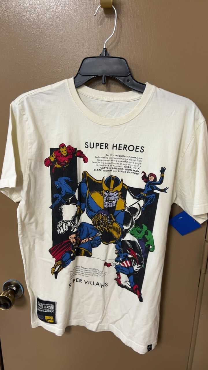 Marvel Comics T-Shirt Medium Cream/Off-white