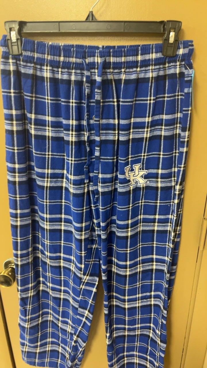 Pajama Set MENS MEDIUM Blue with multicolor plaid pattern
