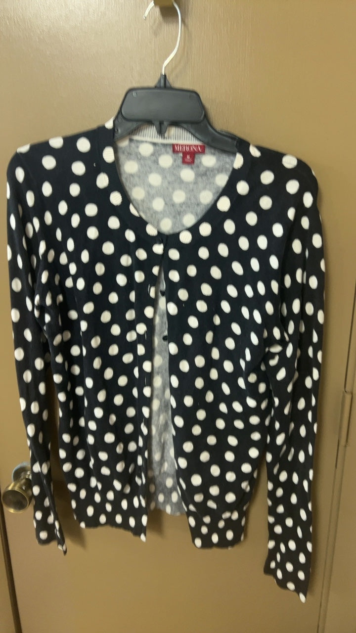 Merona Blouse Medium Black and white