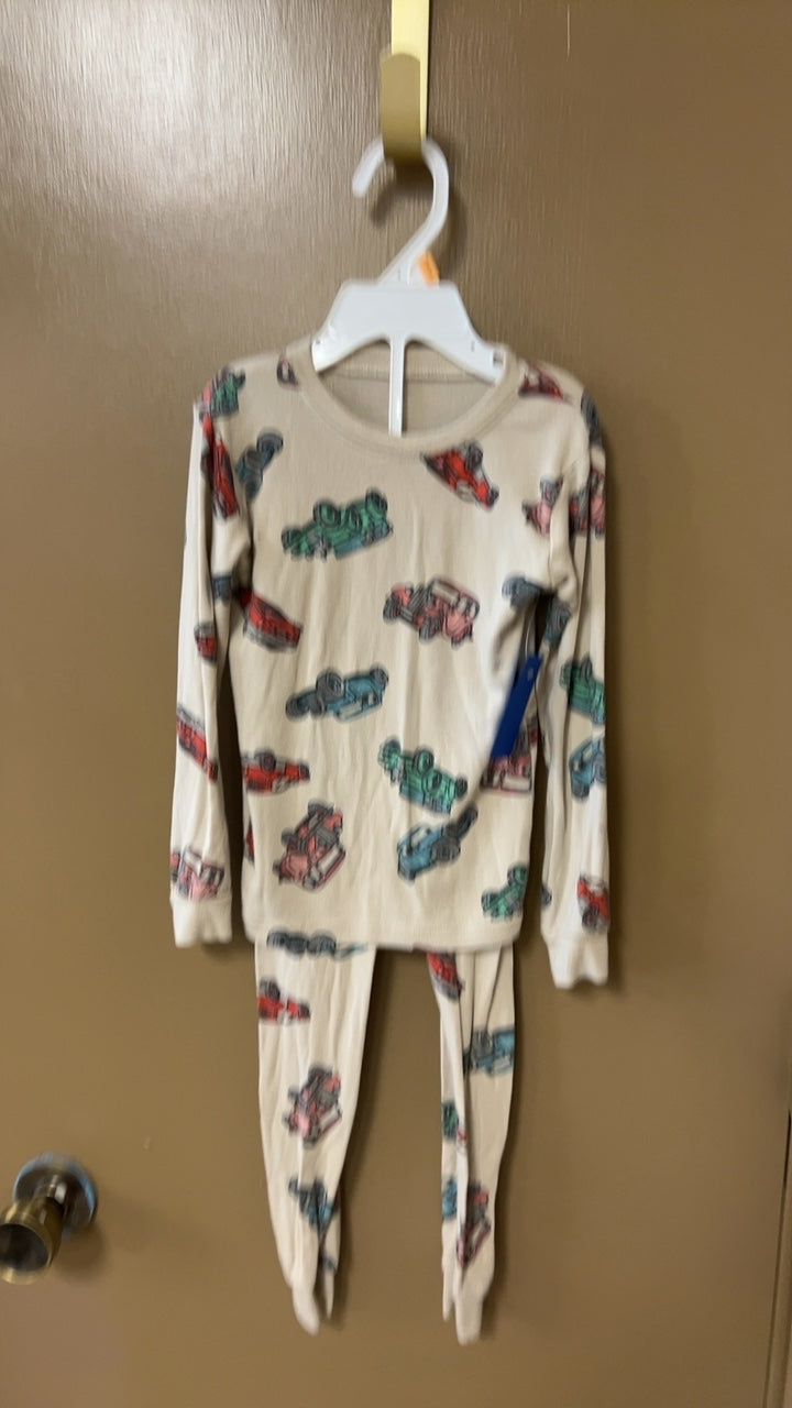 Pajama Set Youth Beige with multicolor cars
