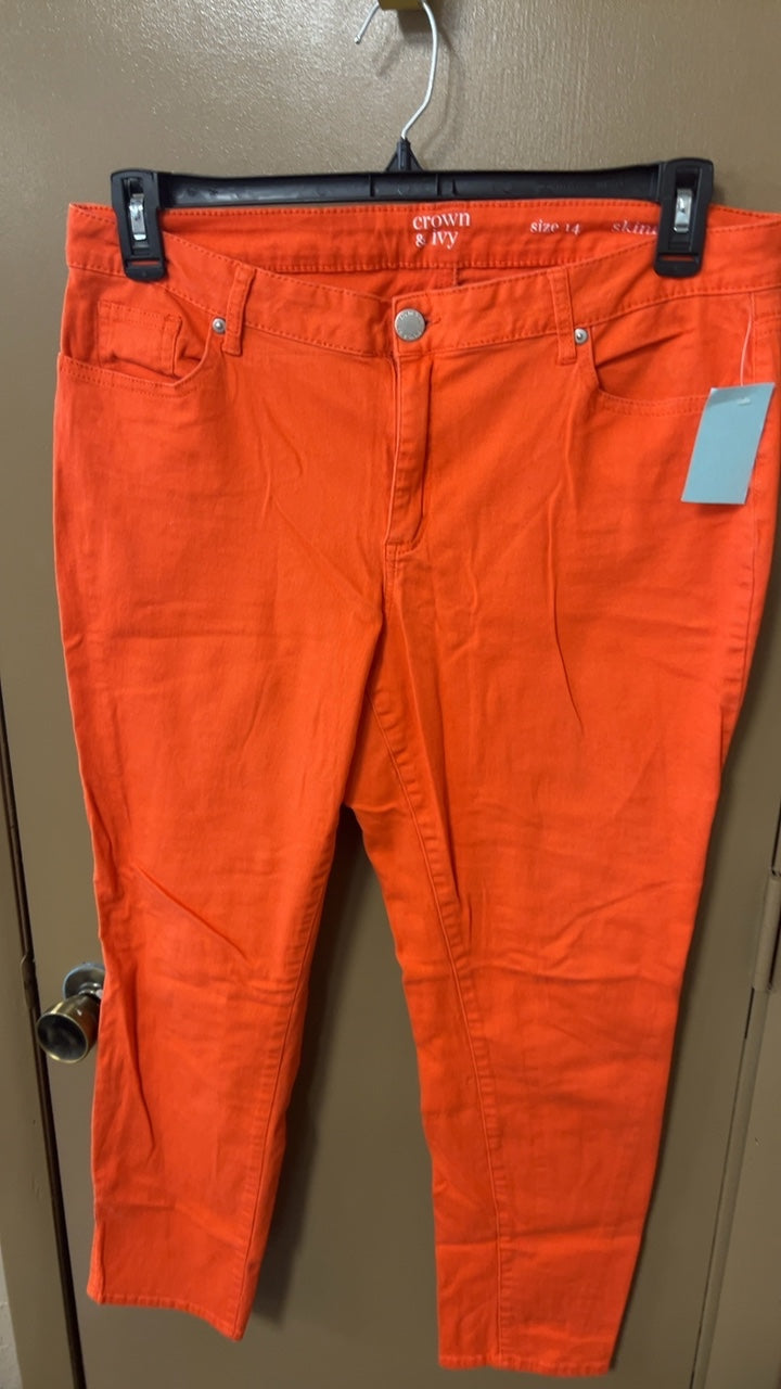 Crown & Ivy Pants 14 Orange