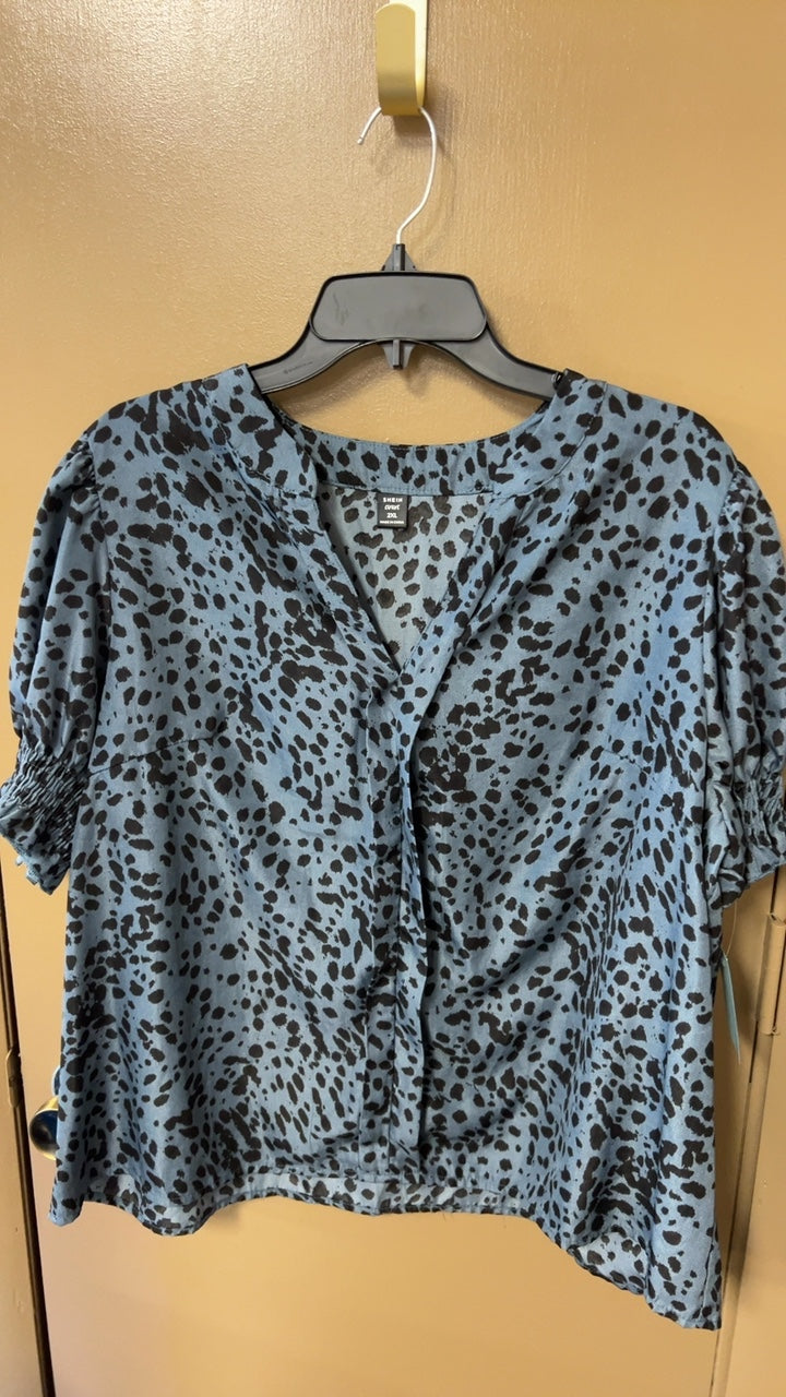 Blouse 2XL Blue and Black