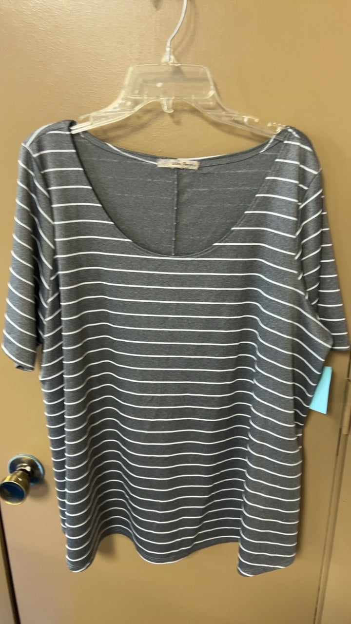T-Shirt XXL Gray with white stripes