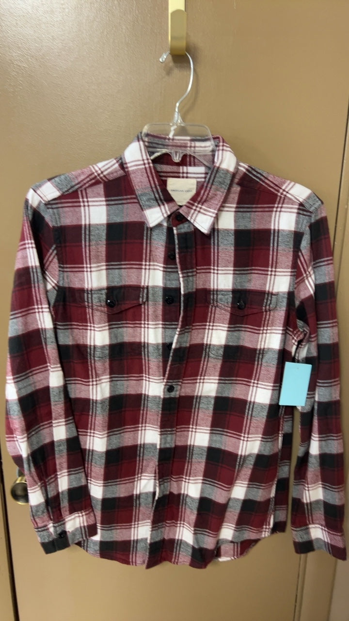 American Eagle Shirt MENS MEDIUM Red, Black, White, Gray