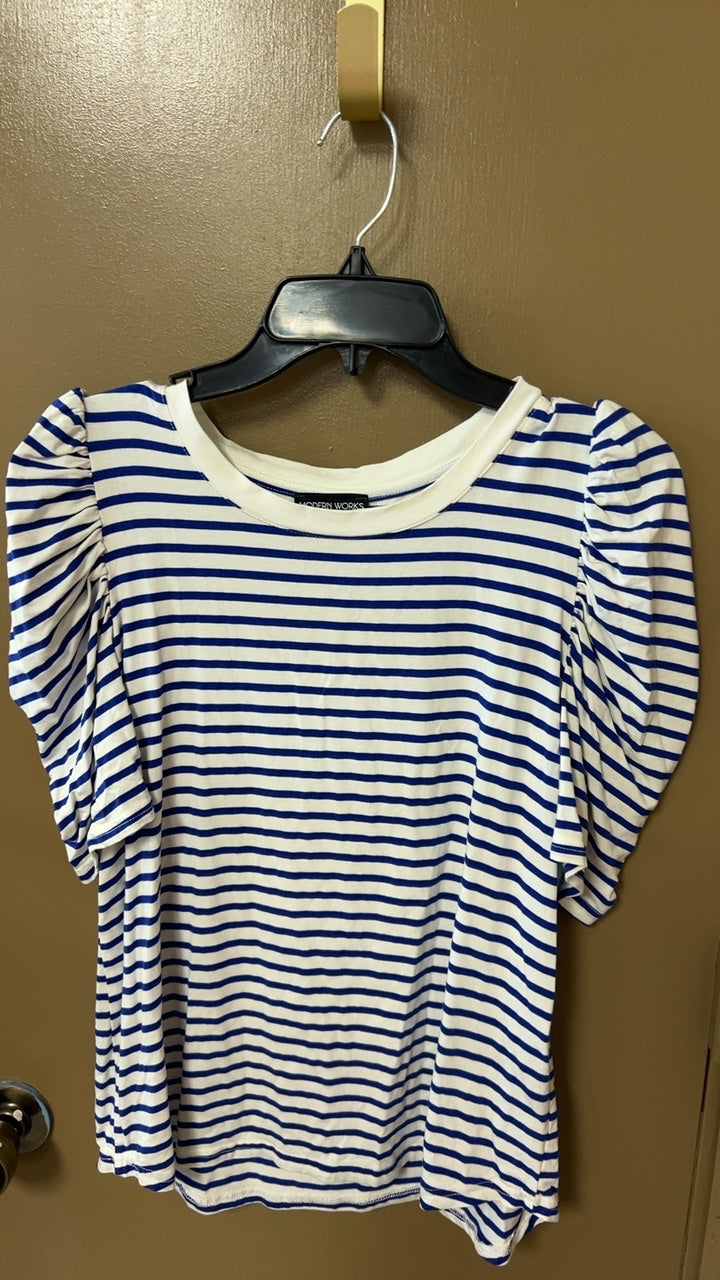 T-Shirt Medium White and Blue