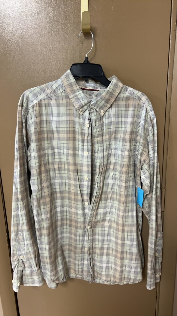 Columbia Shirt MENS Large Beige, Light Brown, Gray, Pink