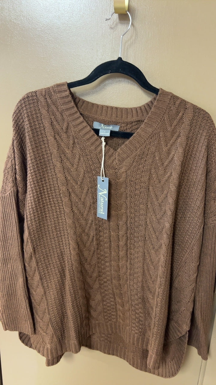 Natural Sweater Small Brown