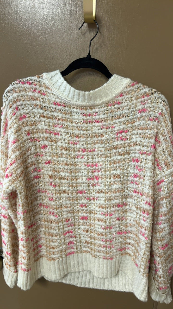 Sweater Small Cream with pink accents