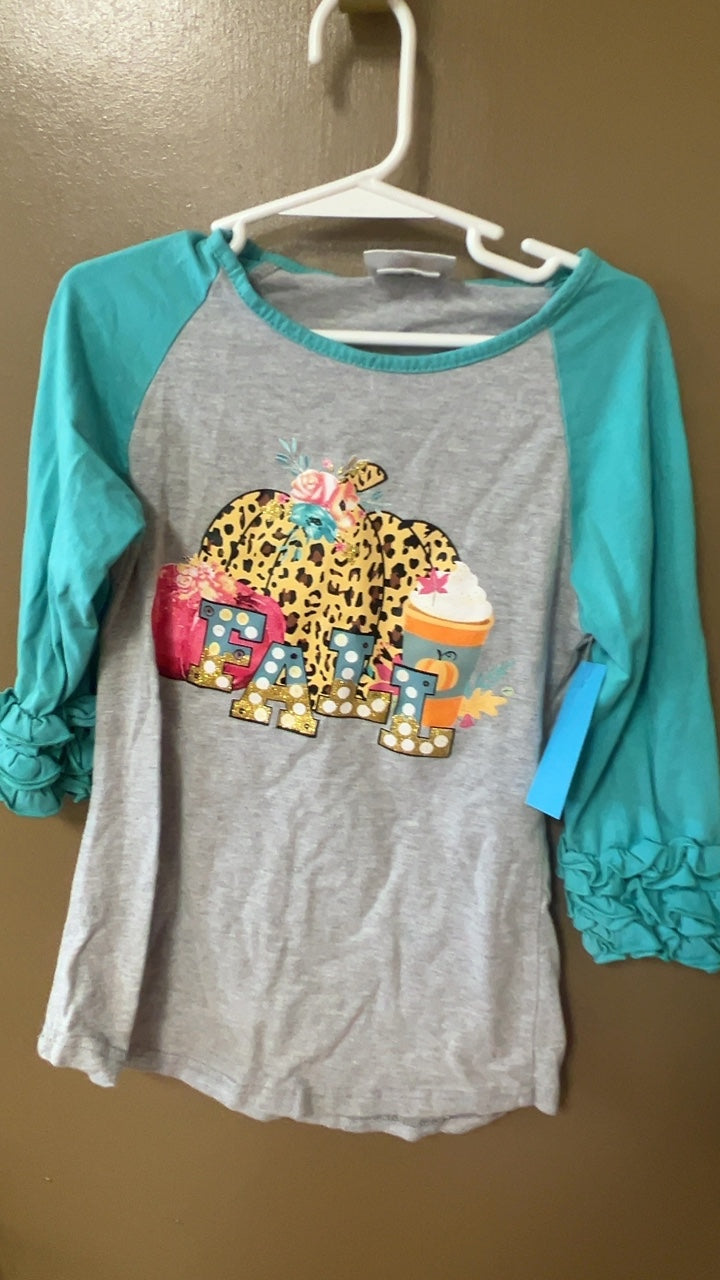 Shirt YOUTH XXL Gray and turquoise