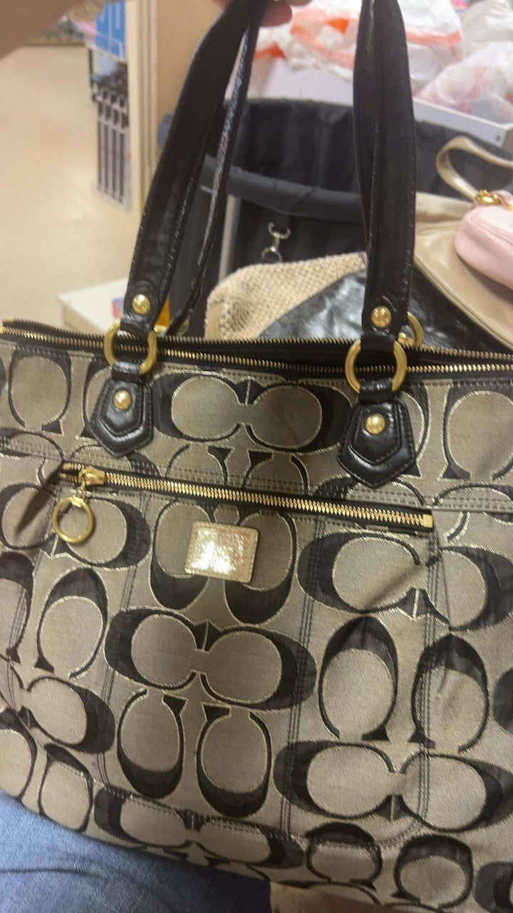 Coach Bag Beige and black
