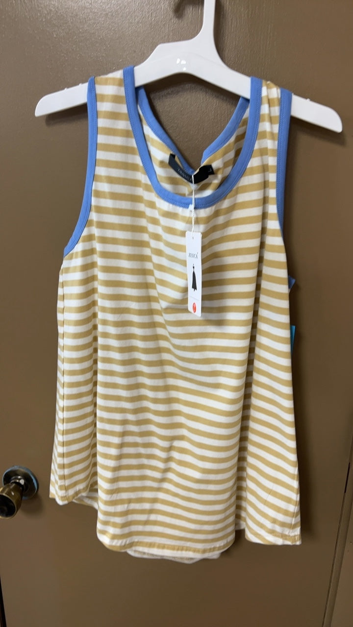 Tank top Large Beige and white striped