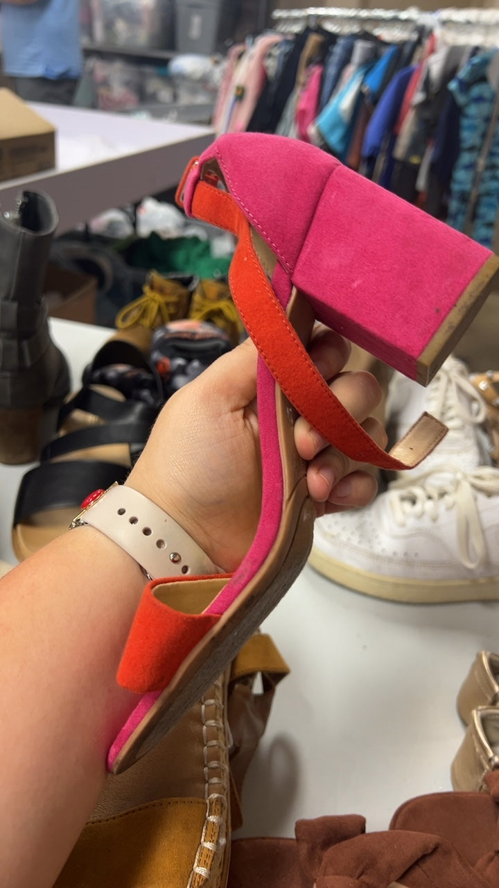 Sandals 7.5 Pink and Orange