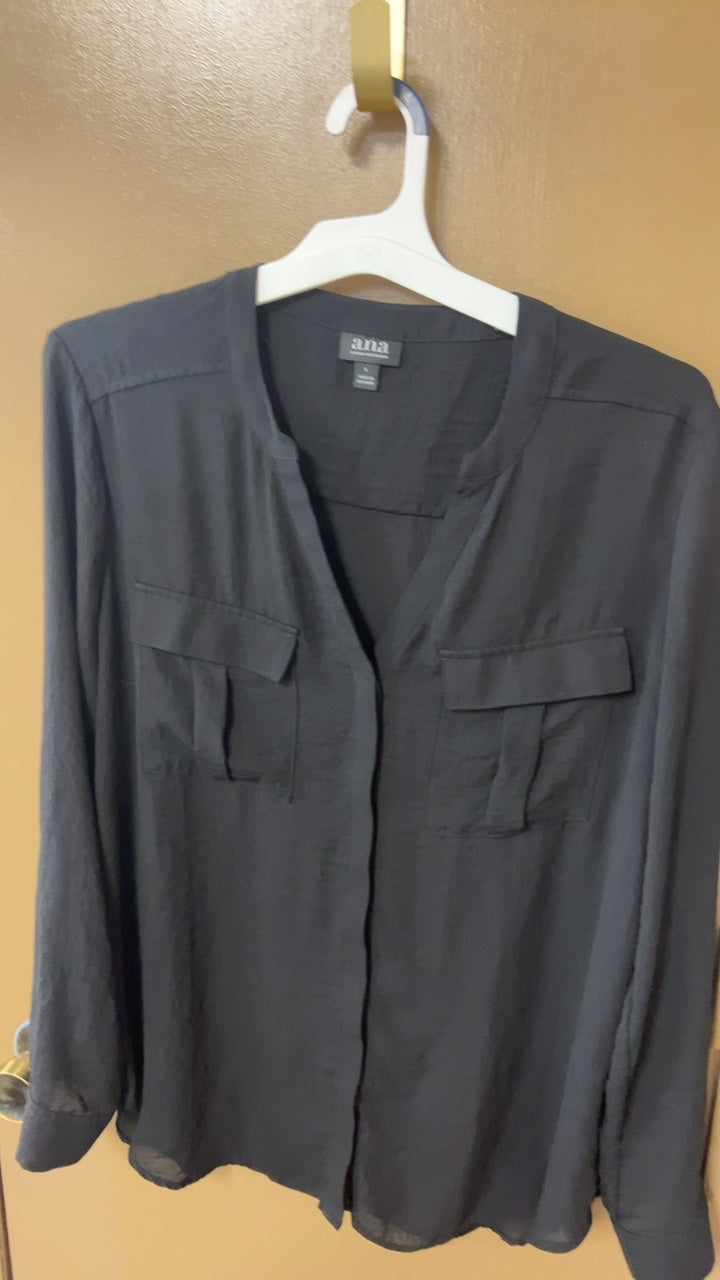 anna Shirt Large Dark Gray