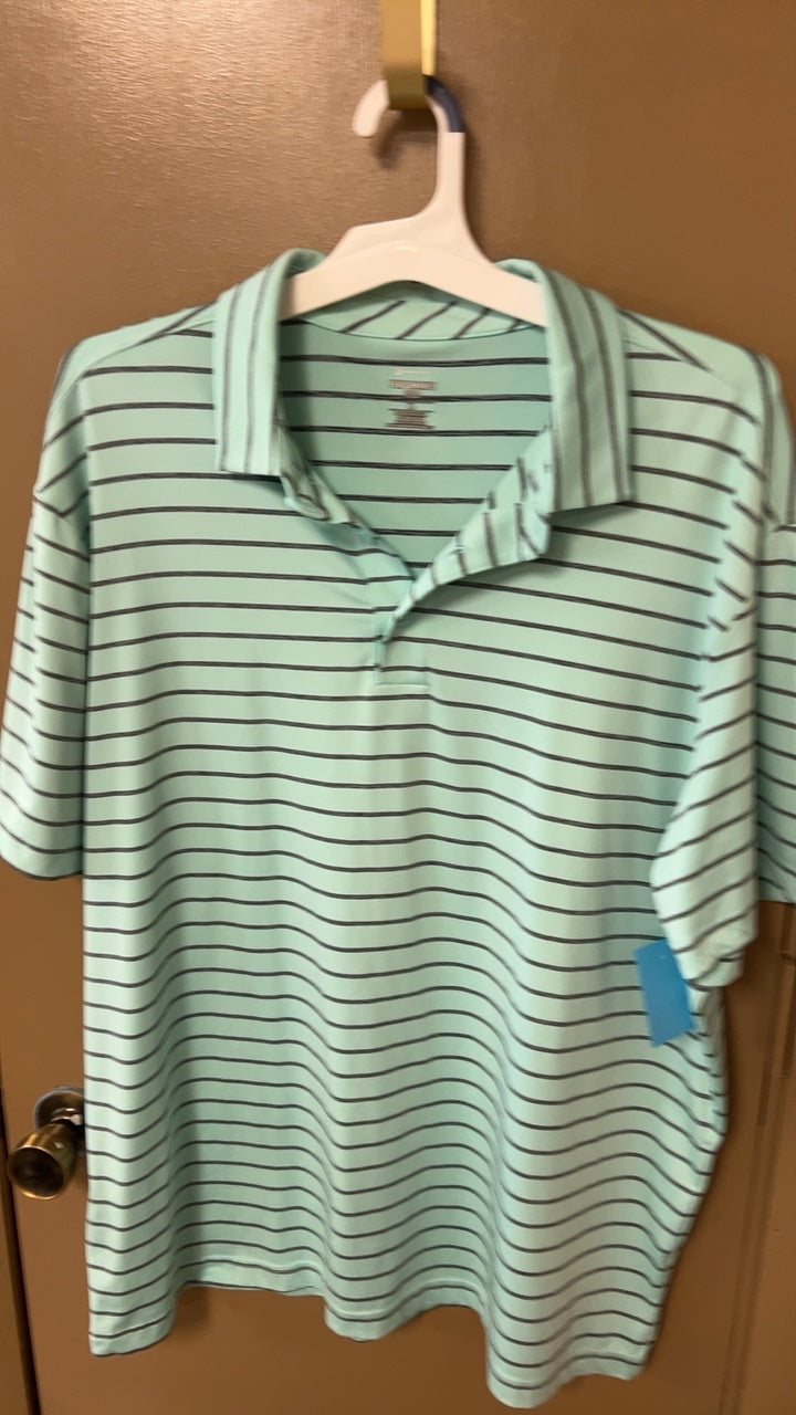 MENS XL Mint green with navy blue stripes