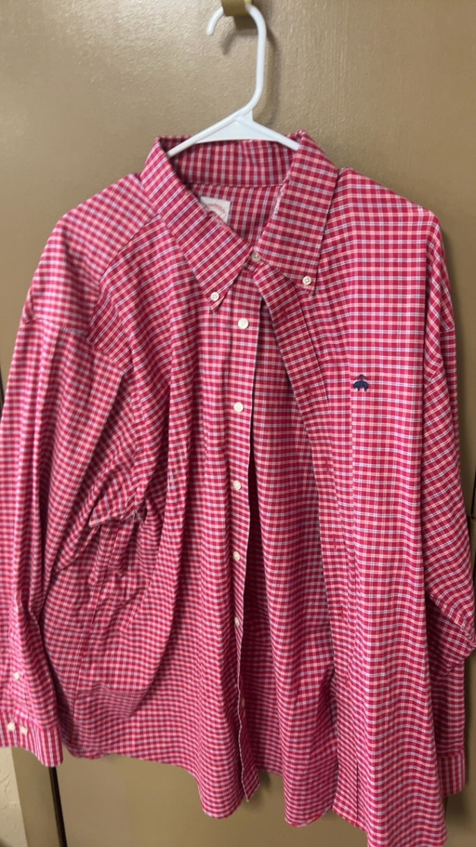 Brooks Brothers Shirt MENS XXL Red and white