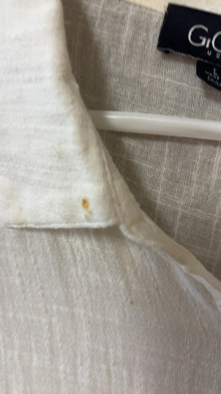 G.G.GO Shirt Large Cream/Beige stain
