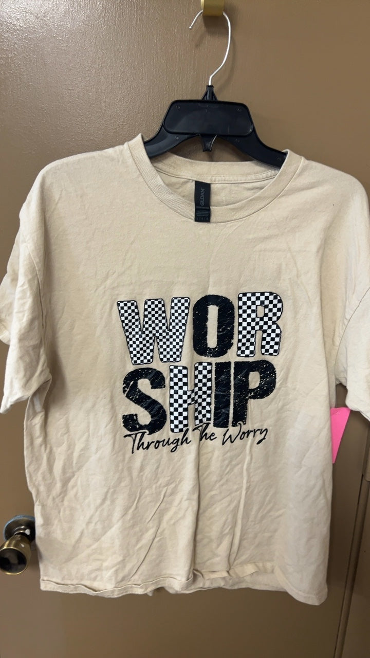 Worship T-Shirt Large Beige