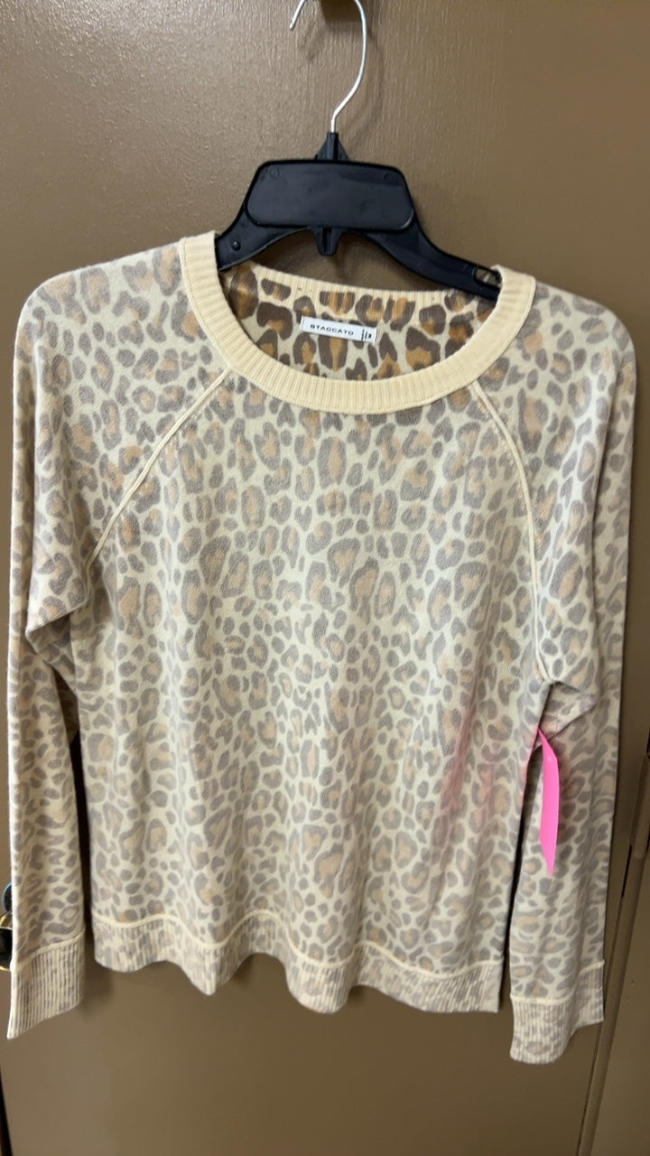 STAGARD Sweater Medium Beige with a leopard print pattern in shades of brown and black