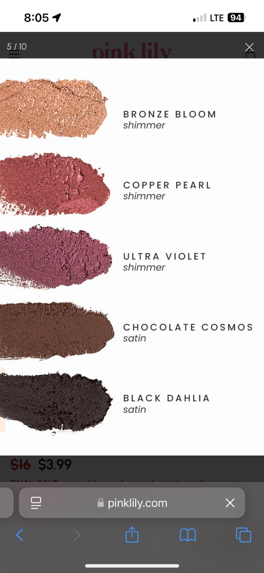 Pink Lily Makeup-Eyeshadow Chocolate