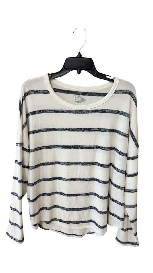 Time & Tru Sweater XL Cream with black stripes