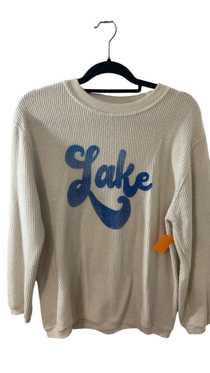 Pink Lily Sweater Small Lake Beige