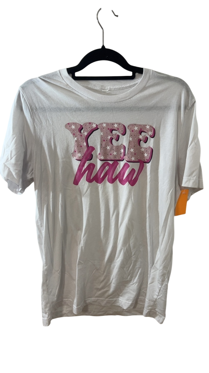 Boutique T-Shirt Medium White Yee Haw
