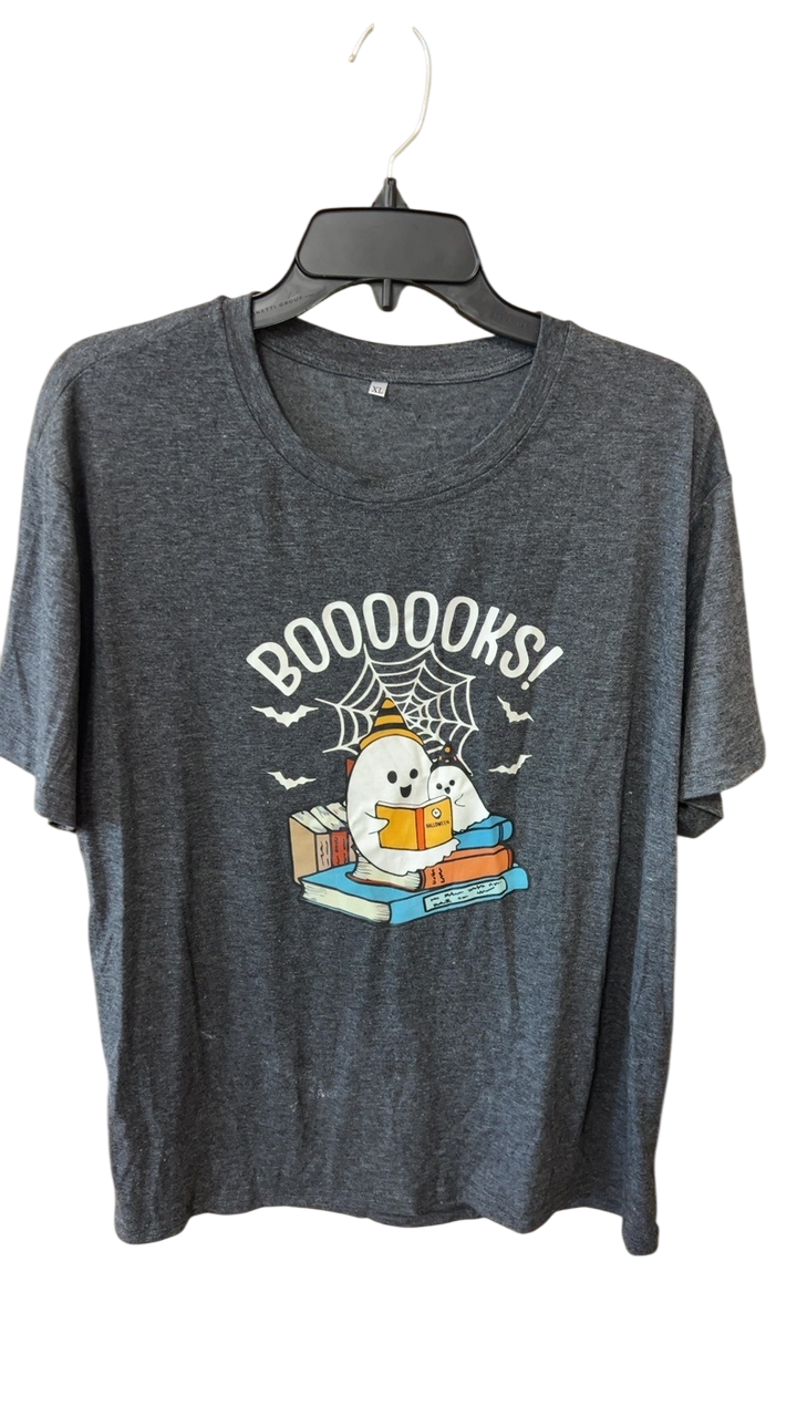 T-Shirt XL Gray BOOOKS Halloween 