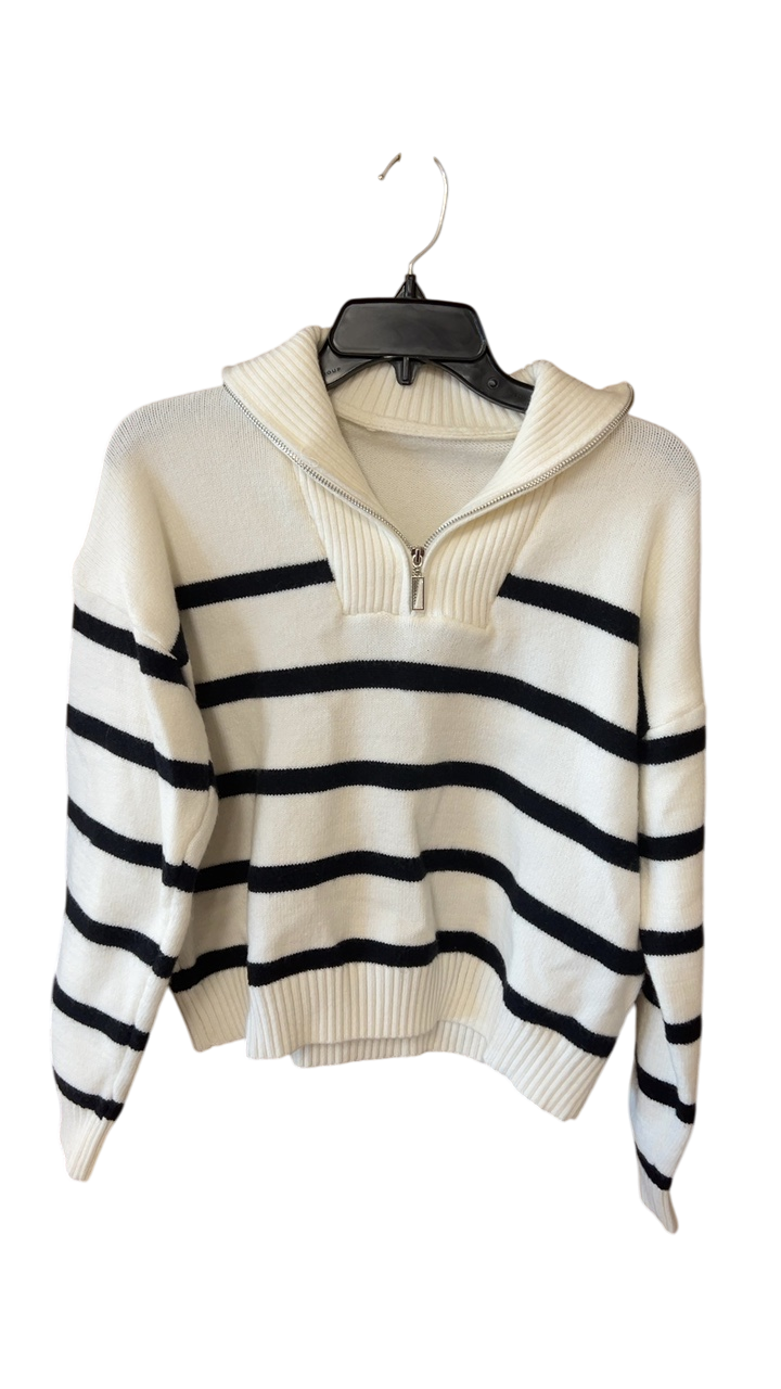 Sweater XL Cream with black stripes