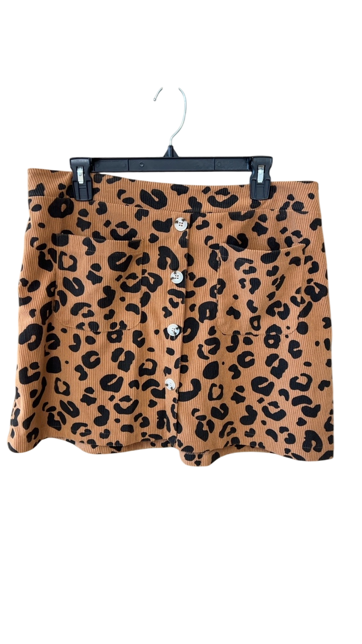 SHEIN Skirt 0XL Brown and black leopard print