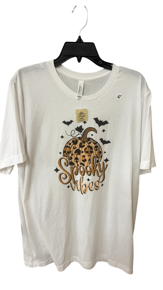 T-Shirt XL White Spooky Vibes