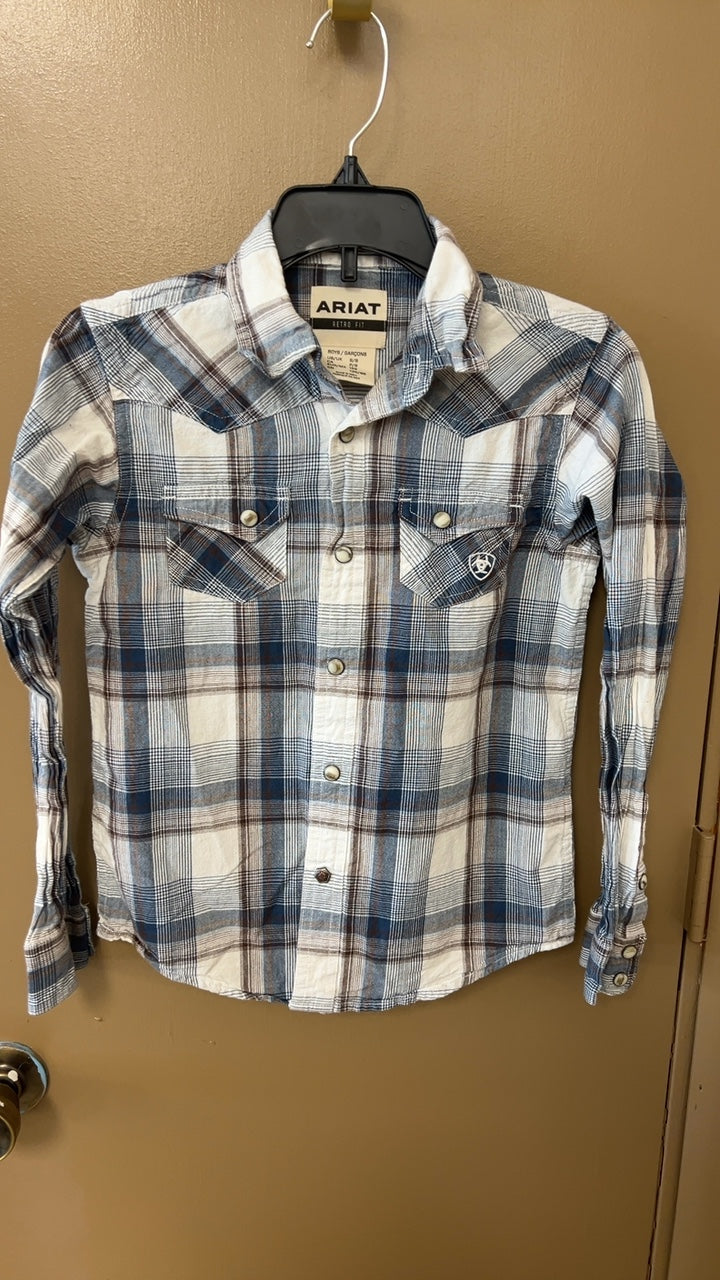 YOUTH Ariat Shirt 8 Multicolor (mainly shades of blue, white, and brown)