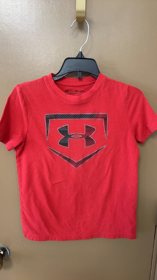 YOUTH Under Armour T-Shirt Small 6/7 Red