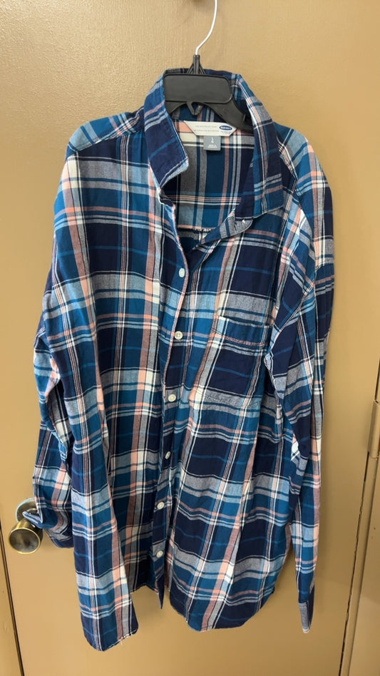 Old Navy Shirt Large Multicolor (blue, white, pink, gray)