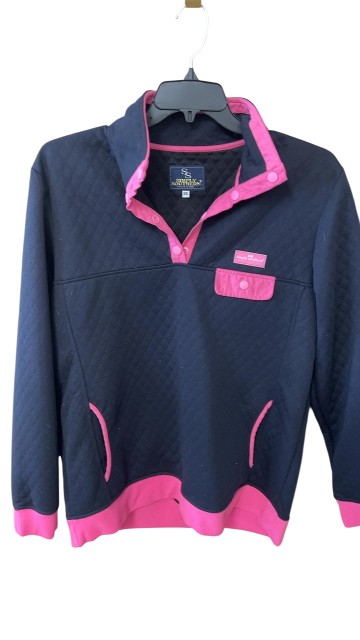 Simply Southern Sweatshirt XXL Navy blue and pink