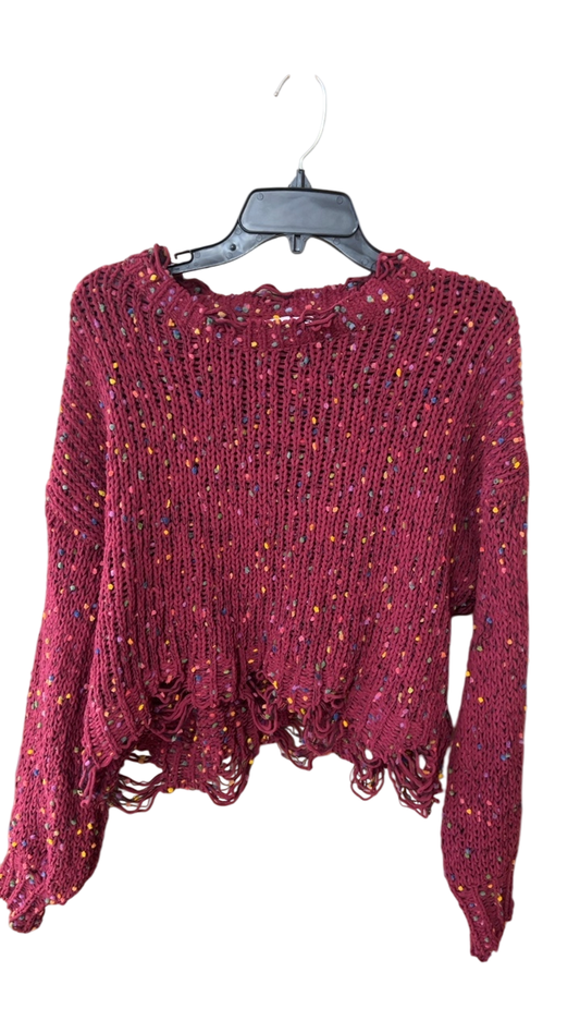 Pink Lily Sweater Burgundy