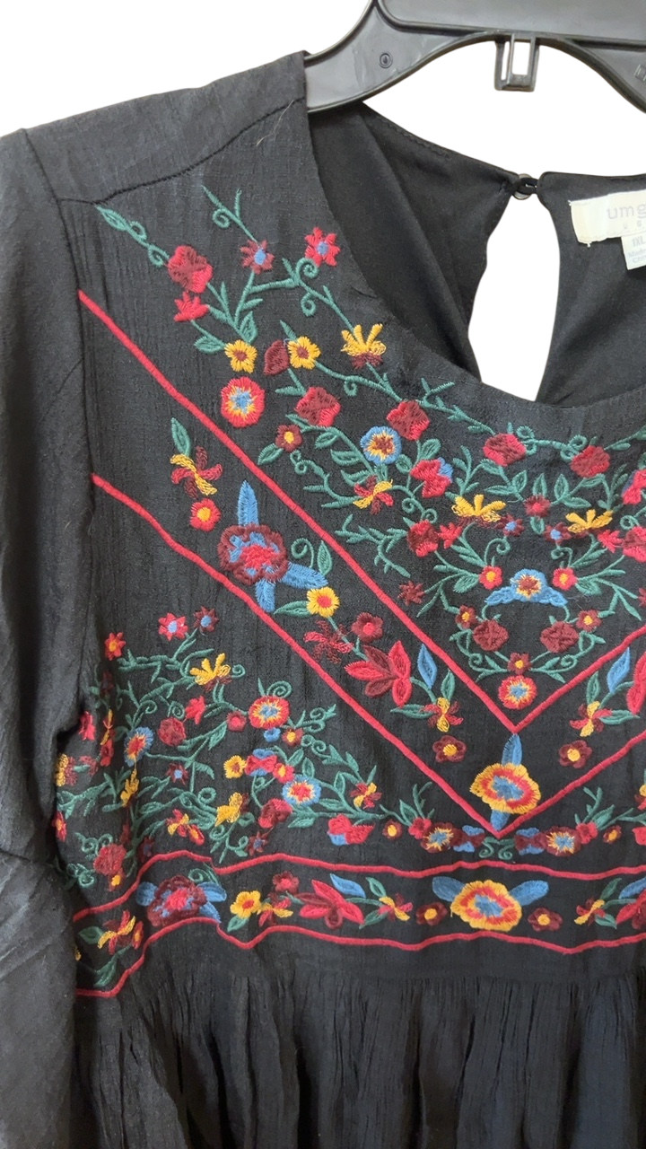 Umgee Dress 1XL Black with multicolored embroidery
