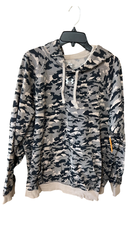 MENS Under Armour Hoodie XL Camouflage print in shades of beige, black, and gray