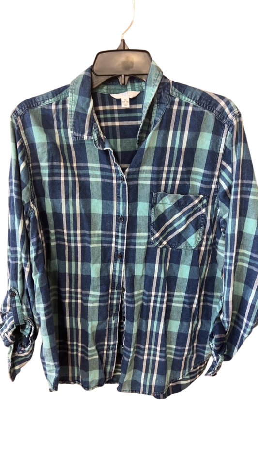 Shirt XL Blue and green plaid