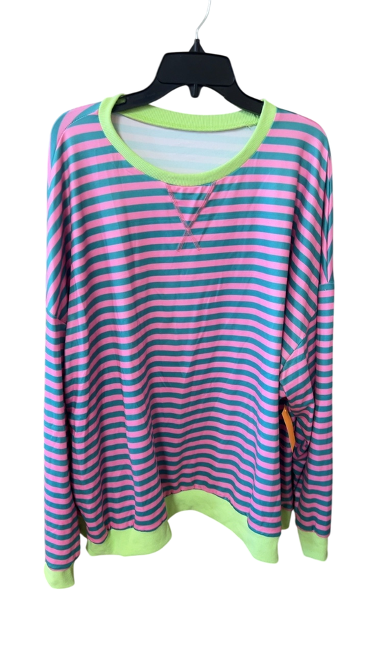  Sweatshirt 4XL Pink and blue with neon green accents