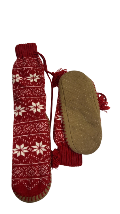 Slippers Red and white with Christmas patterns