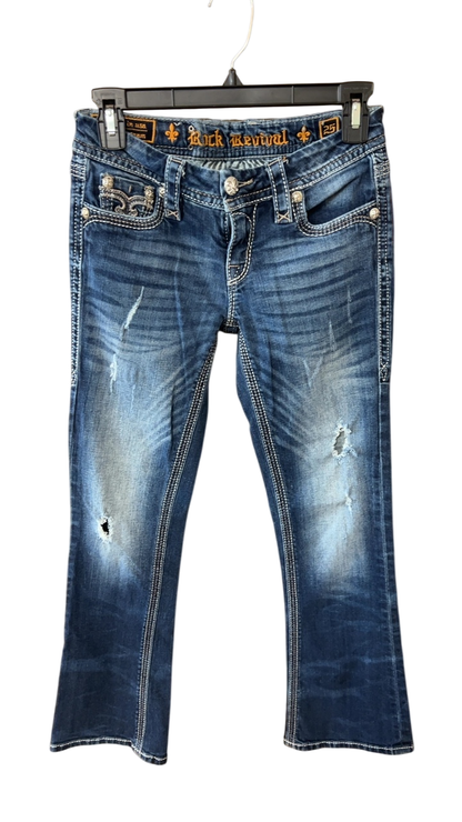 Rock Revival Jeans 25 in Waist Dark Blue