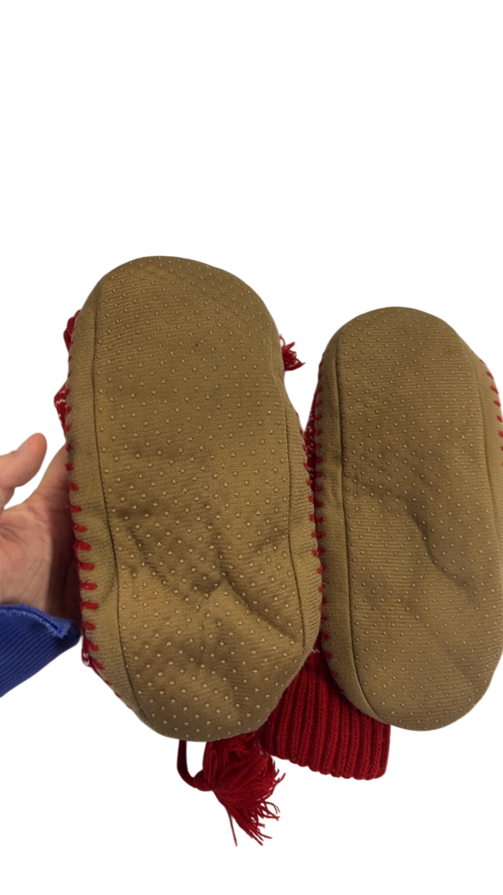 Slippers Red and white with Christmas patterns
