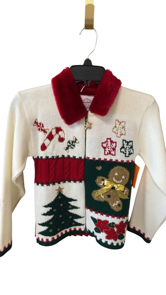 YOUTH Christmas 2 piece set 10/12 White, Red, Green, Gold