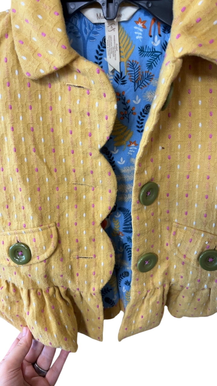 YOUTH Matilda Jane Jacket 4 Yellow with pink dots