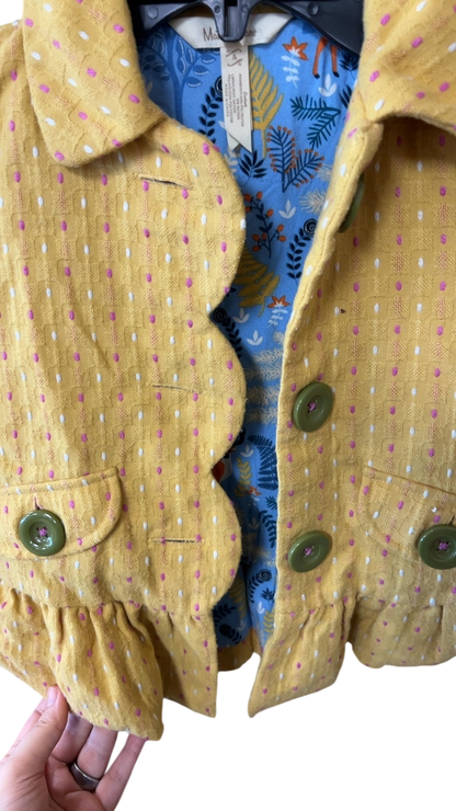 YOUTH Matilda Jane Jacket 4 Yellow with pink dots